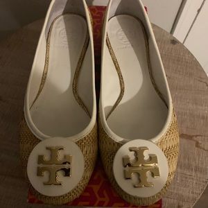 Authentic Tory Burch straw ballet flats